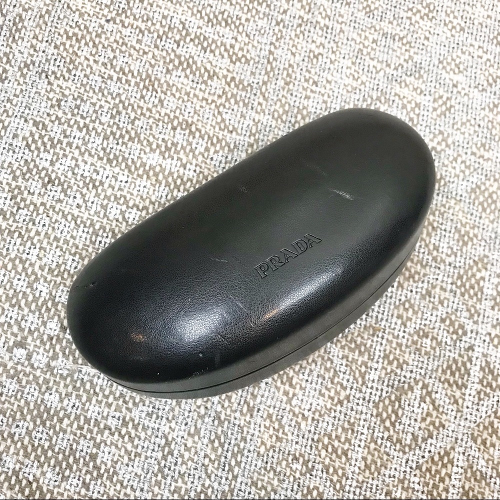 Prada black sunglass eyeglass case leather